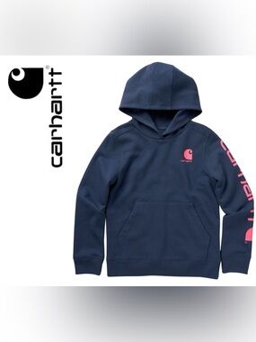 Carhartt Kids’ Navy Graphic Hoodie, Size 10